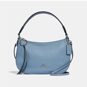 Coach Leather Zip Top Tassel Sutton Crossbody